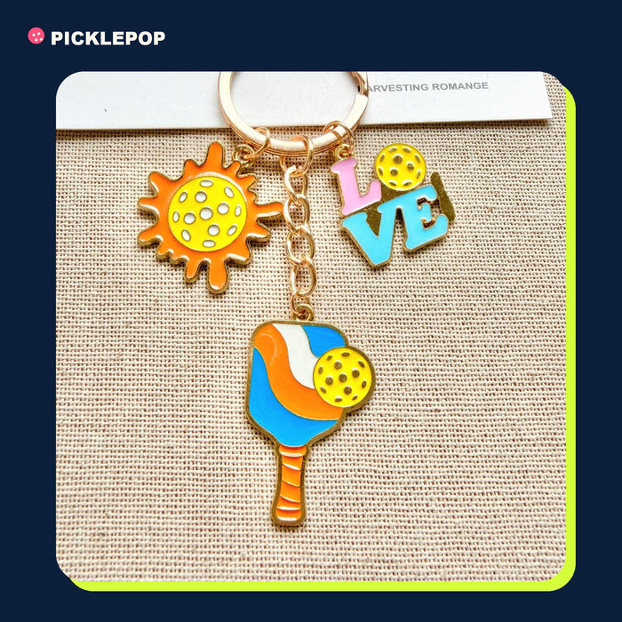 Pickleball Charm Keychain