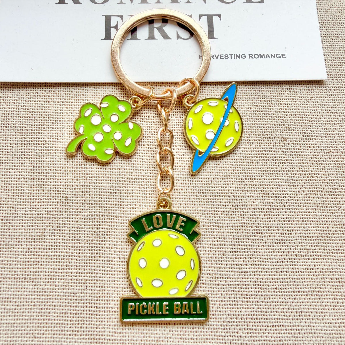 Pickleball Charm Keychain – Paddle & Bag