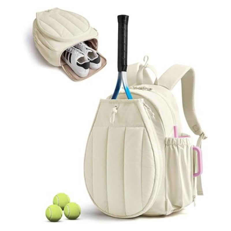 Court Backpack with Shoe Pocket – Beige