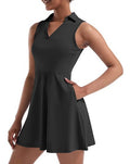 Polo Court Dress with Under-Shorts – Black