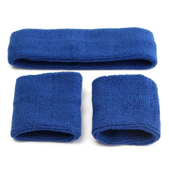 Sweatband Set (Headband + 2 Wristbands) – Blue
