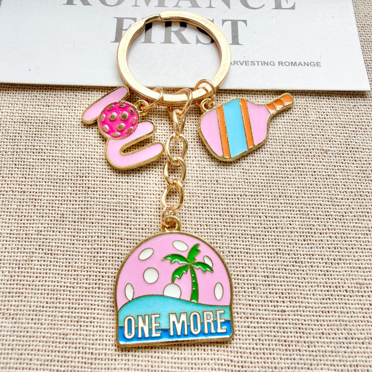 Pickleball Charm Keychain – Sunshine