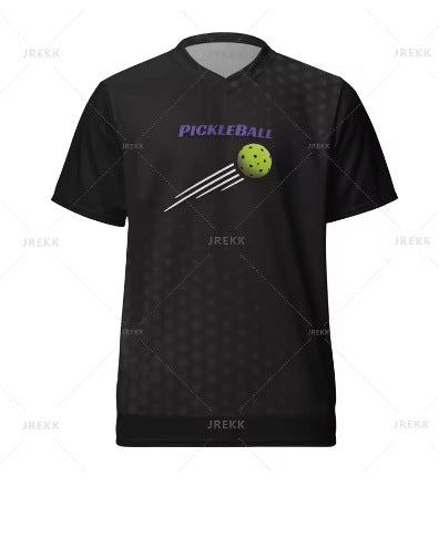 Pickleball Sublimated Jersey – Black Flying Ball
