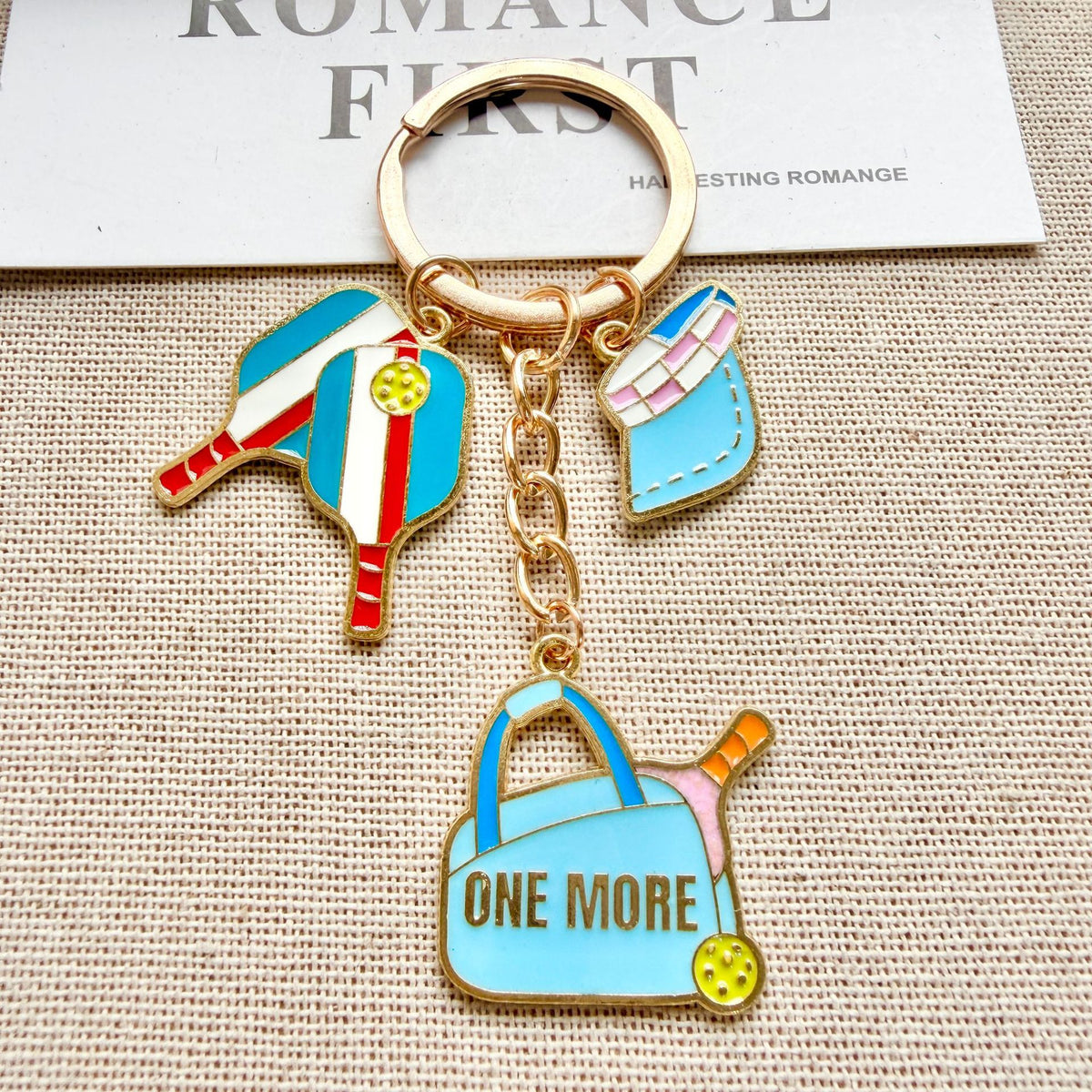 Pickleball Charm Keychain – One More Game