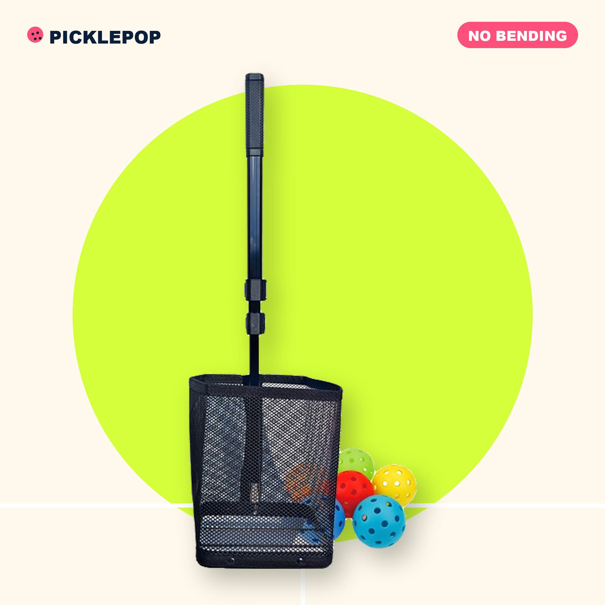 No-Bend Pickup Basket with Telescoping Handle
