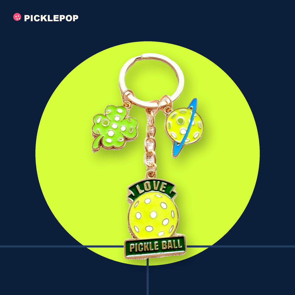 Pickleball Charm Keychain
