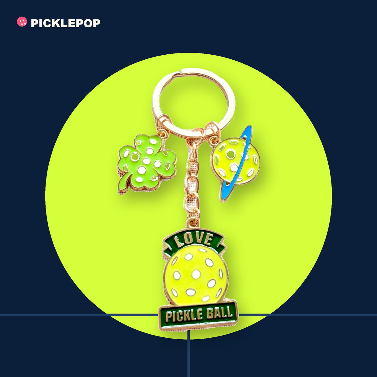 Pickleball Charm Keychain