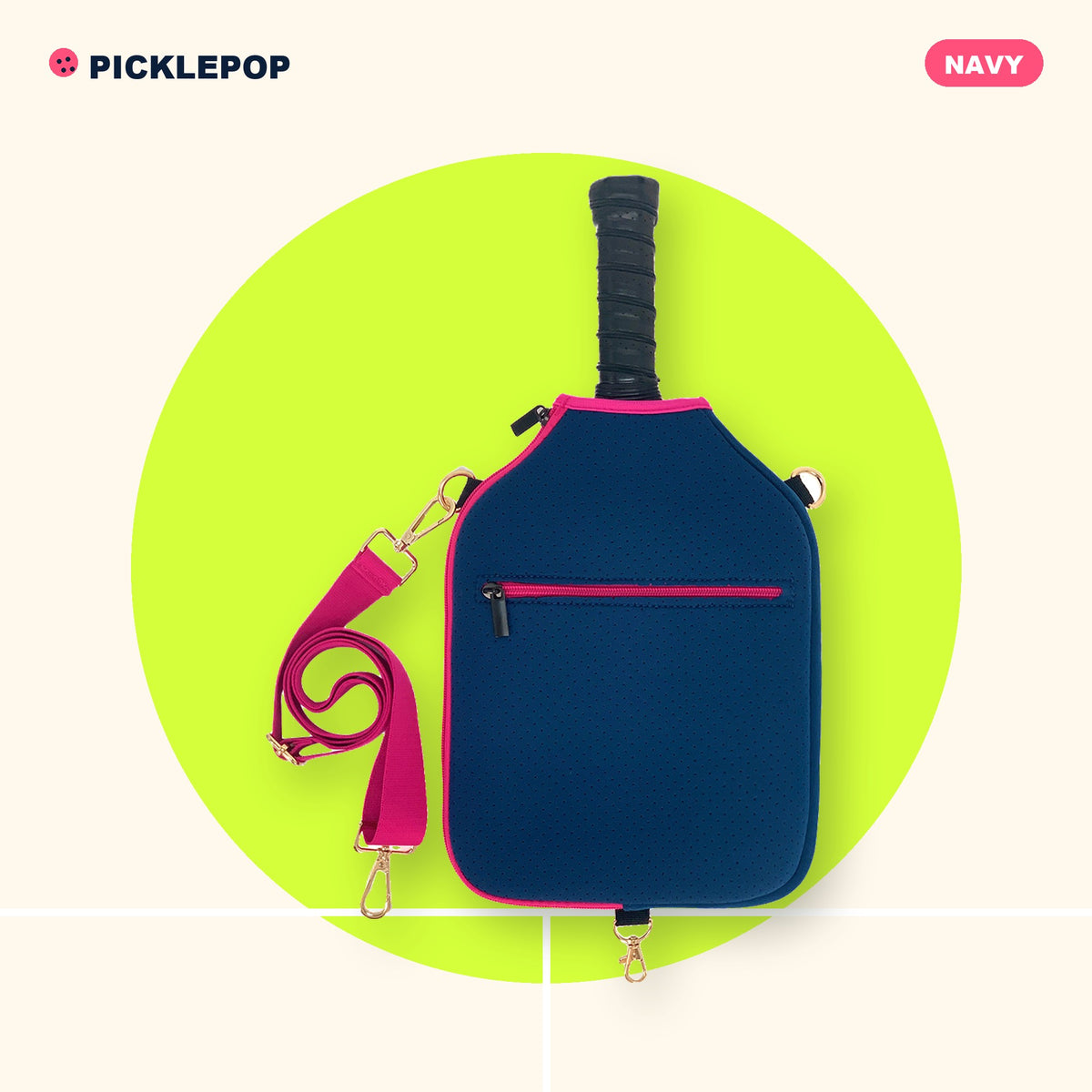 Pop Paddle Sling in Navy with pink trim