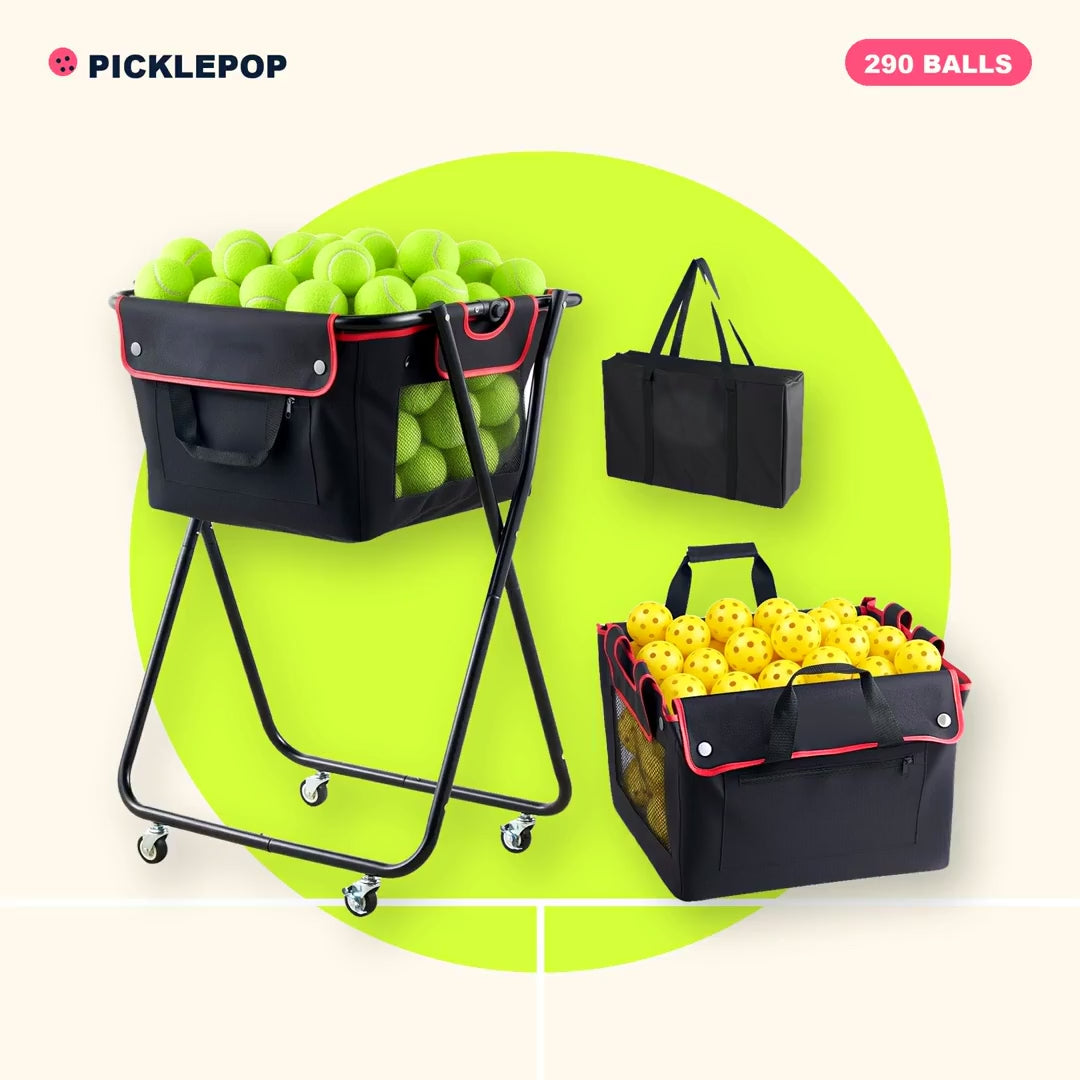 Rolling Ball Cart (Holds 290 Pickleballs) video